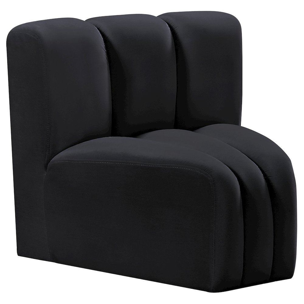 Arc Black Velvet Curved Corner