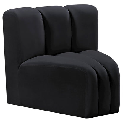 Arc Black Velvet Curved Corner