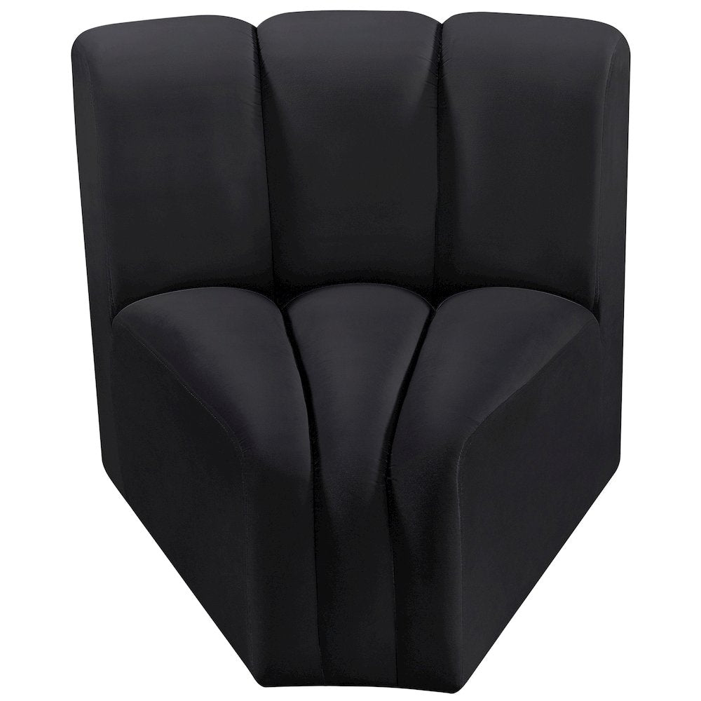 Arc Black Velvet Curved Corner
