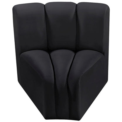 Arc Black Velvet Curved Corner