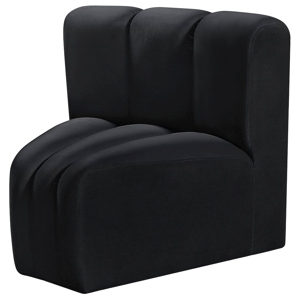 Arc Black Velvet Curved Corner