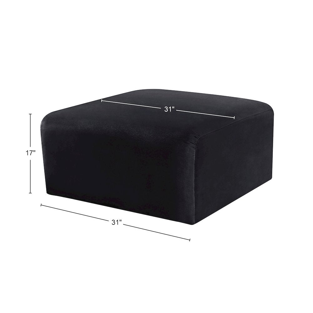 Arc Black Velvet Ottoman