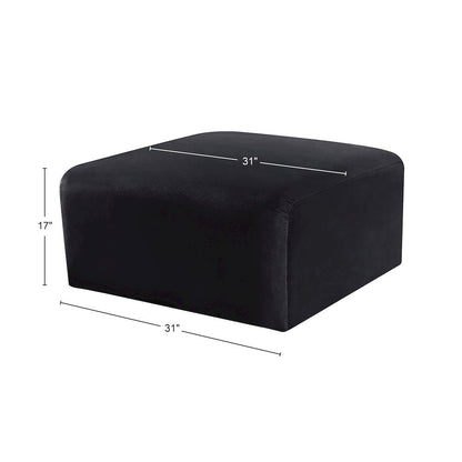Arc Black Velvet Ottoman