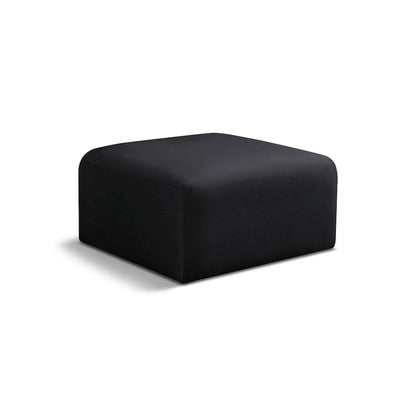 Arc Black Velvet Ottoman