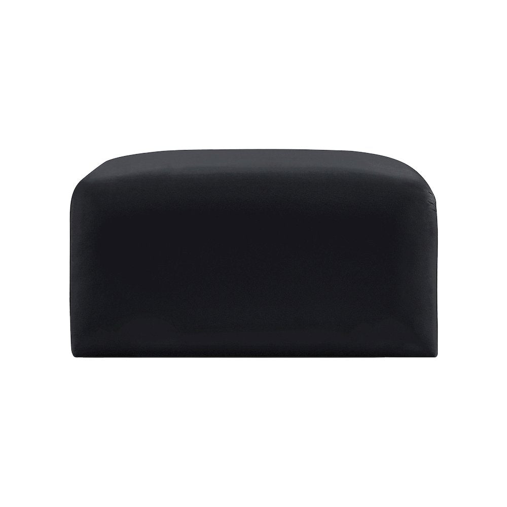 Arc Black Velvet Ottoman