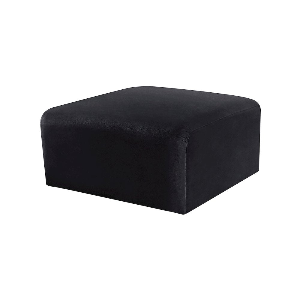 Arc Black Velvet Ottoman