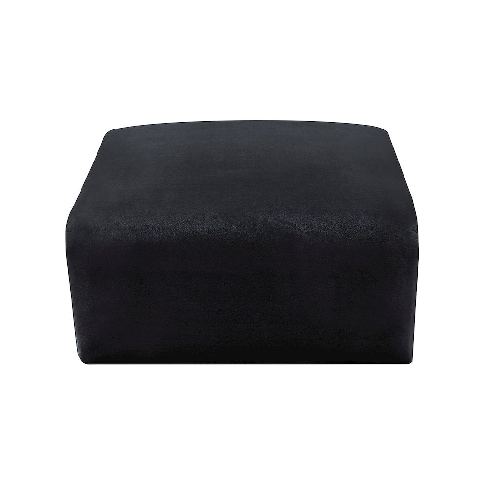 Arc Black Velvet Ottoman