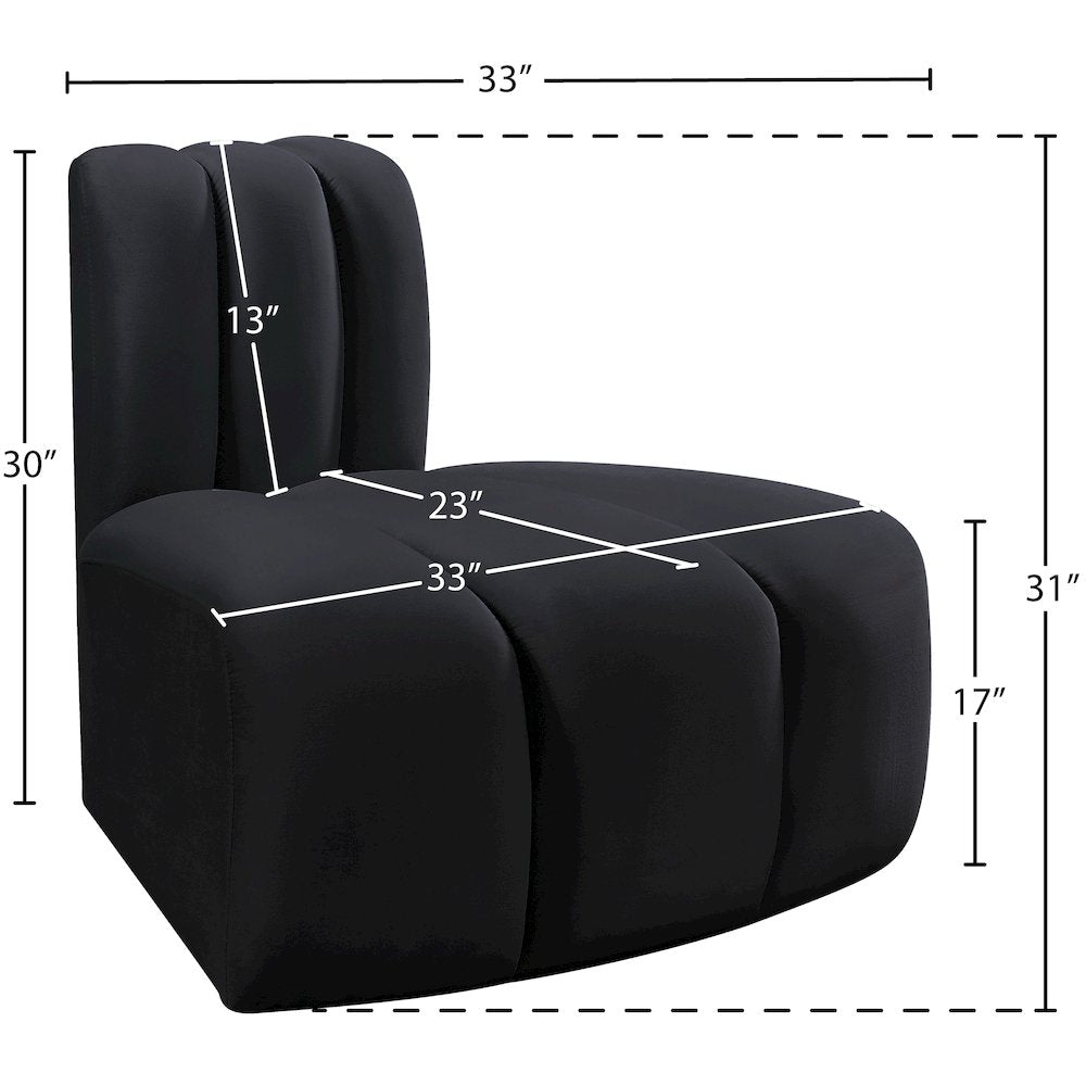 Arc Black Velvet Reverse Corner