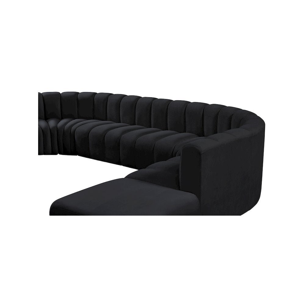 Arc Black Velvet Modular Sofa