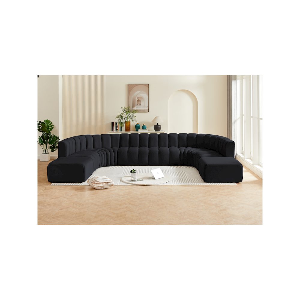 Arc Black Velvet Modular Sofa