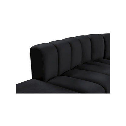 Arc Black Velvet Modular Sofa