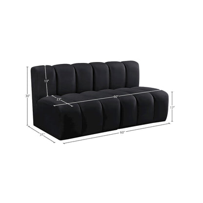 Arc Black Velvet Modular Sofa
