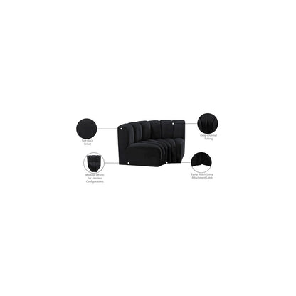 Arc Black Velvet Modular Sofa