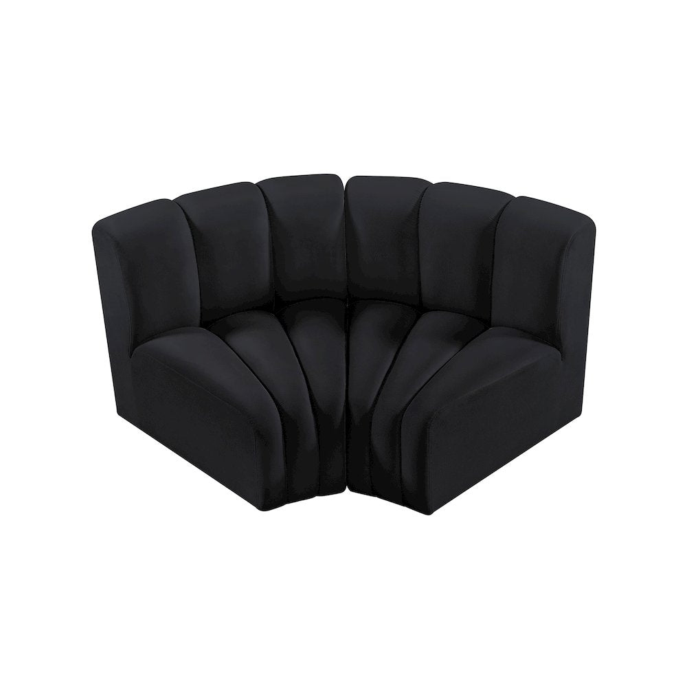 Arc Black Velvet Modular Sofa