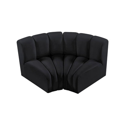 Arc Black Velvet Modular Sofa