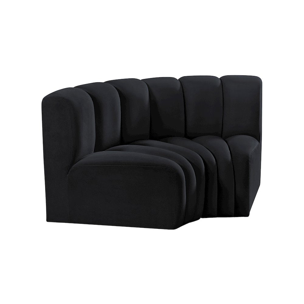 Arc Black Velvet Modular Sofa