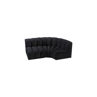 Arc Black Velvet Modular Sofa