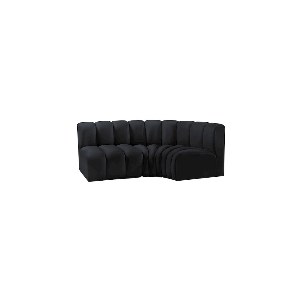 Arc Black Velvet Modular Sofa
