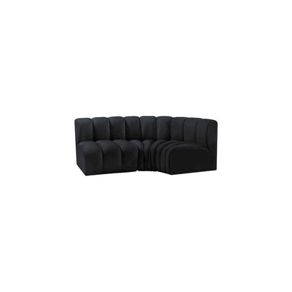 Arc Black Velvet Modular Sofa