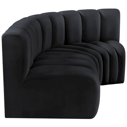 Arc Black Velvet Modular Sofa