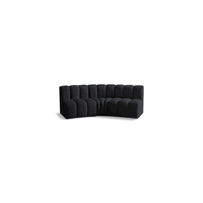 Arc Black Velvet Modular Sofa