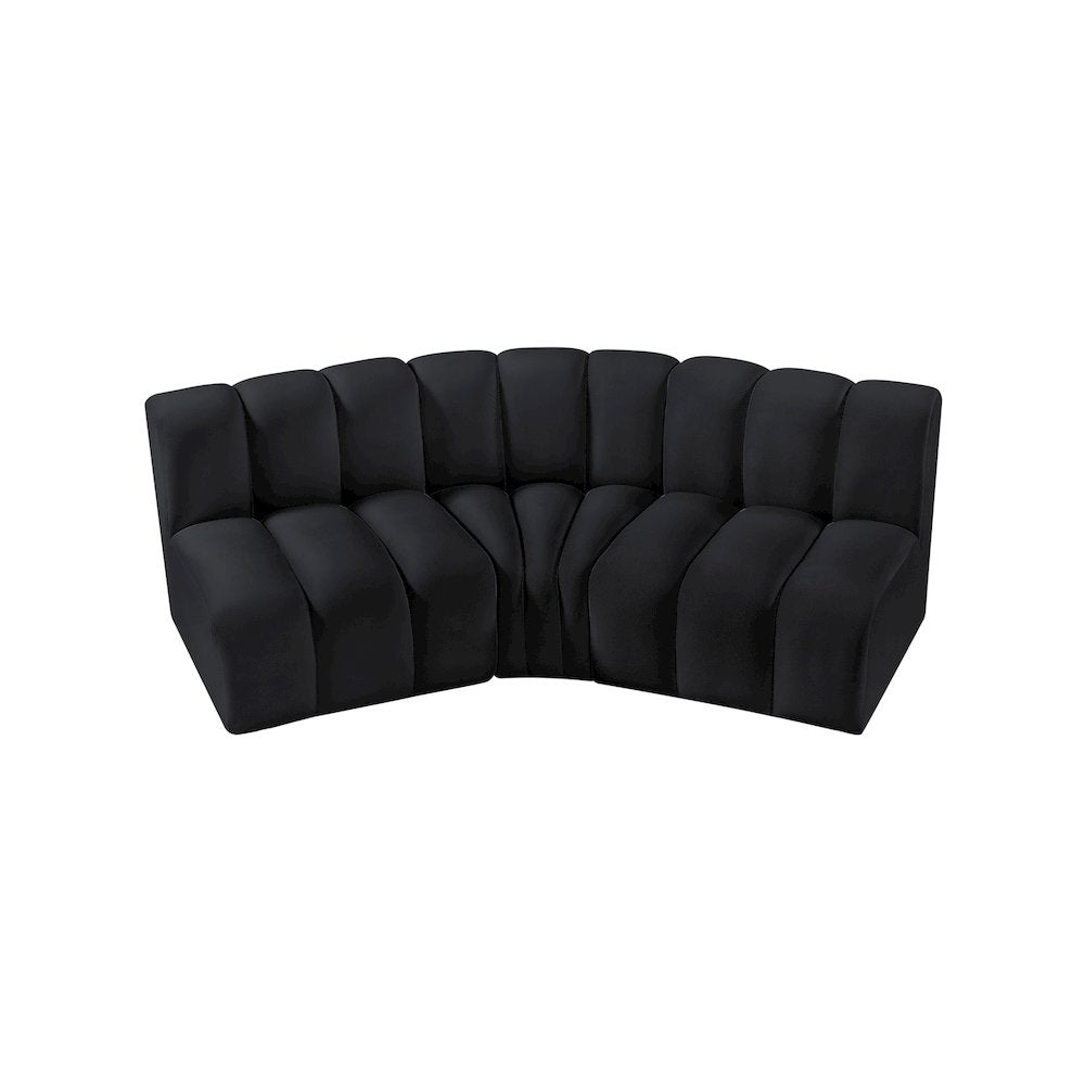 Arc Black Velvet Modular Sofa
