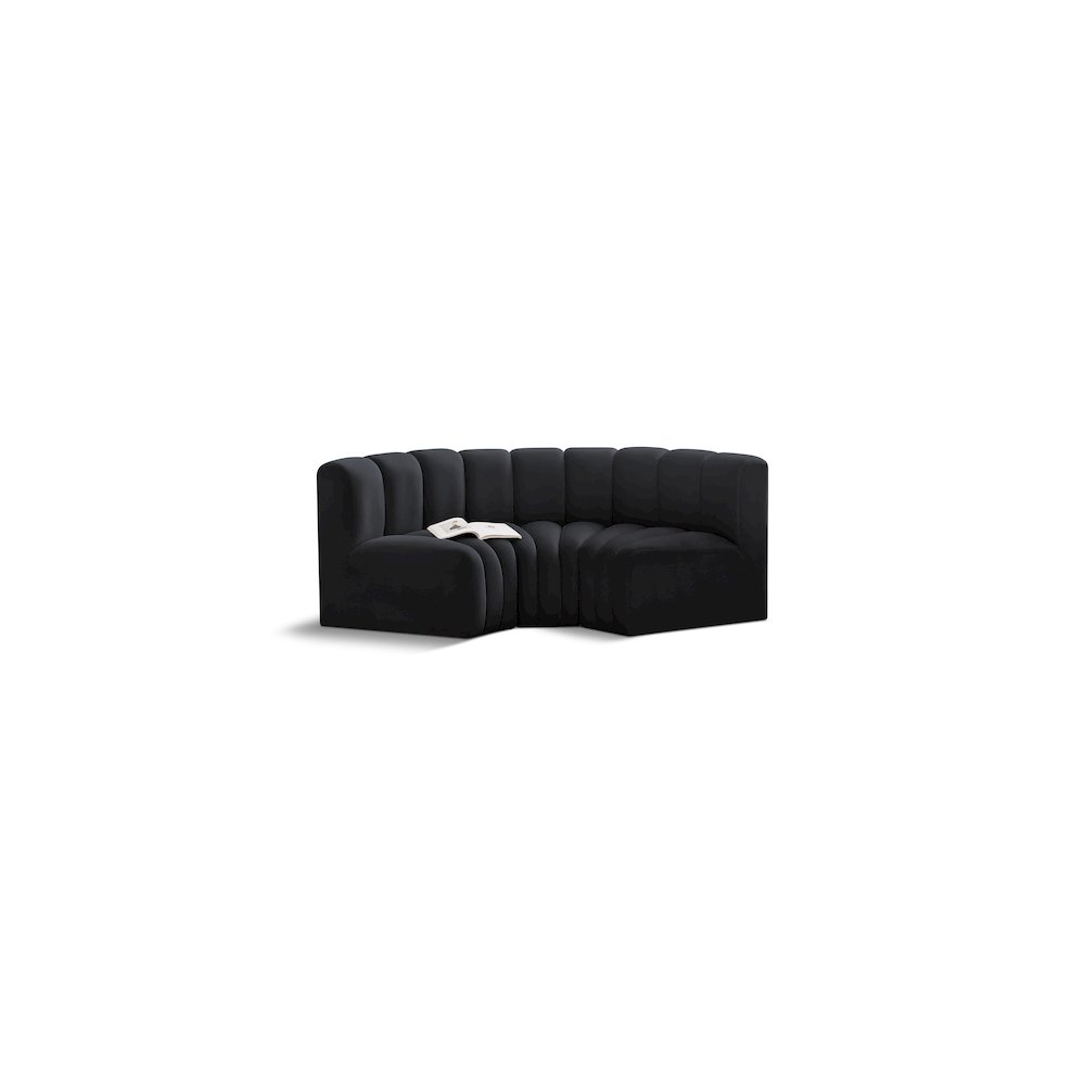 Arc Black Velvet Modular Sofa