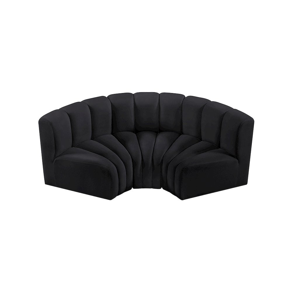Arc Black Velvet Modular Sofa