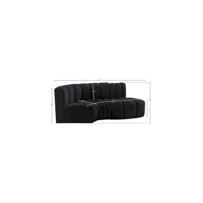 Arc Black Velvet Modular Sofa