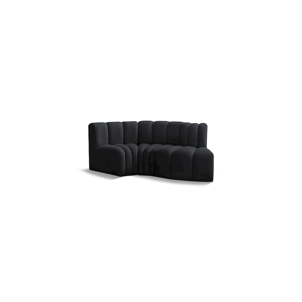 Arc Black Velvet Modular Sofa