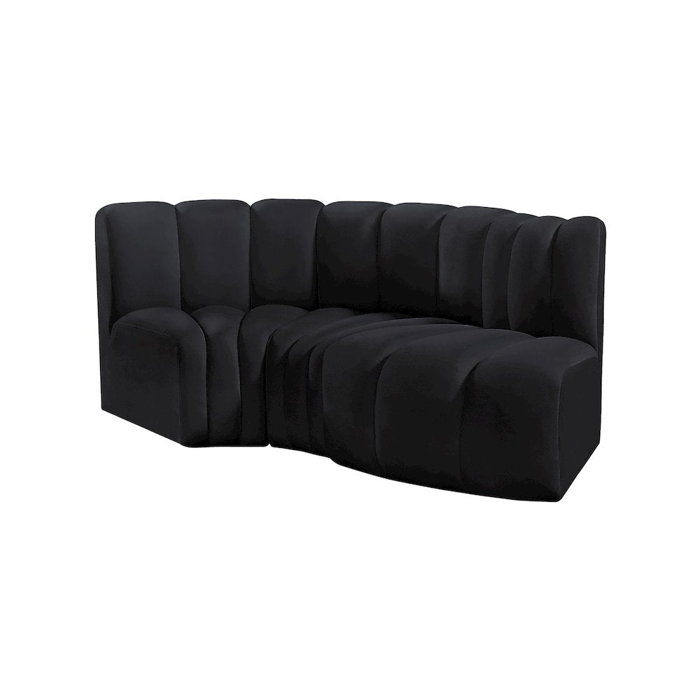 Arc Black Velvet Modular Sofa
