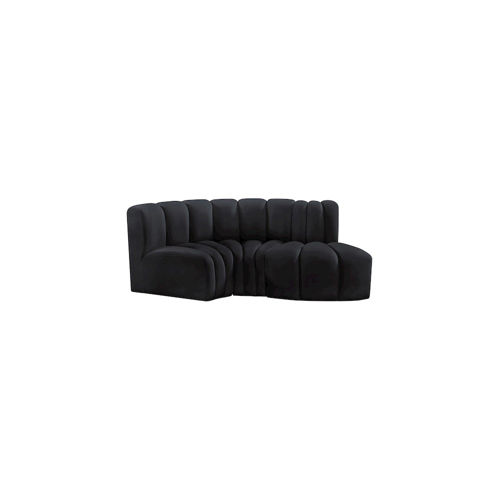 Arc Black Velvet Modular Sofa