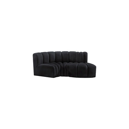 Arc Black Velvet Modular Sofa