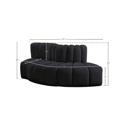 Arc Black Velvet Modular Sofa