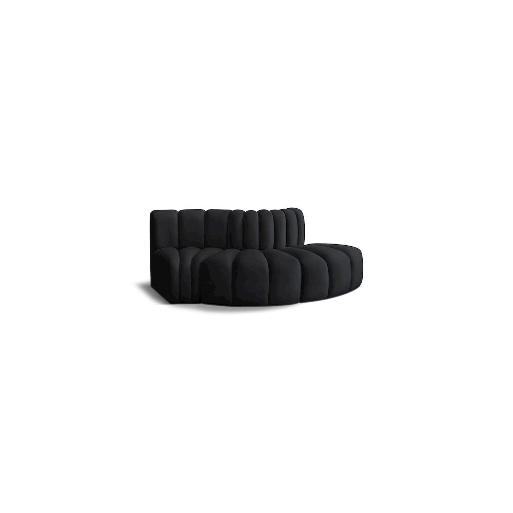 Arc Black Velvet Modular Sofa