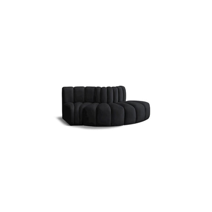 Arc Black Velvet Modular Sofa