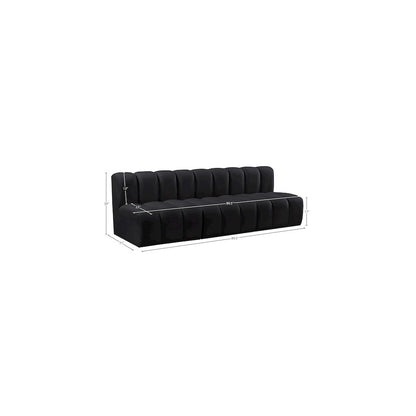 Arc Black Velvet Modular Sofa