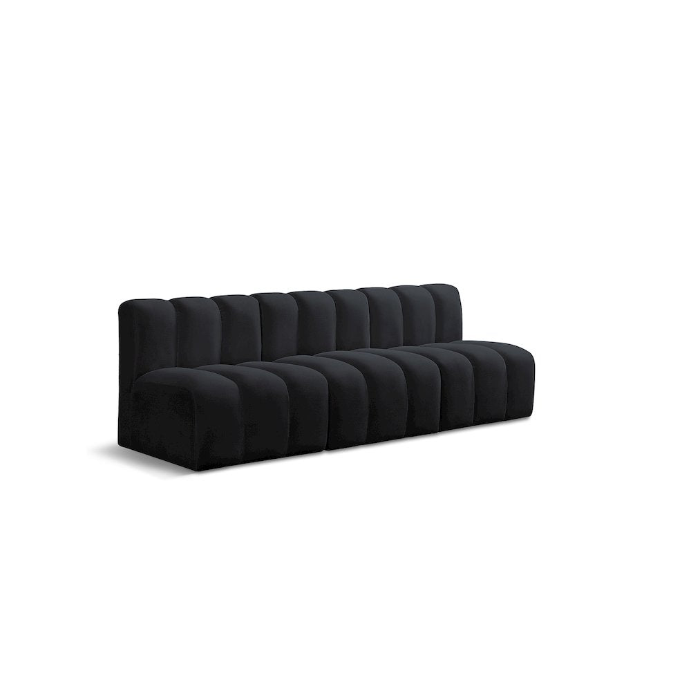 Arc Black Velvet Modular Sofa