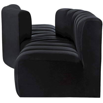 Arc Black Velvet Modular Sofa