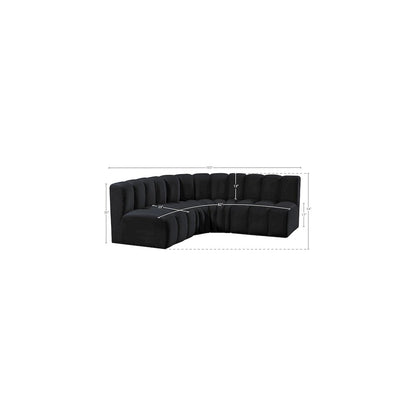 Arc Black Velvet Modular Sofa