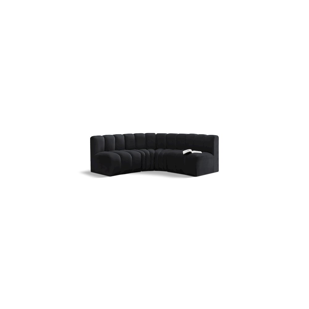 Arc Black Velvet Modular Sofa