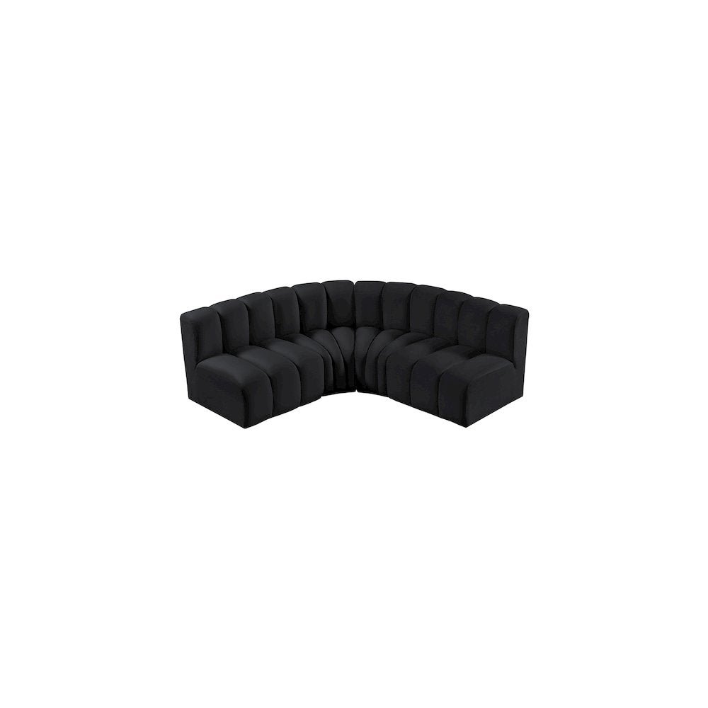 Arc Black Velvet Modular Sofa