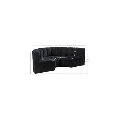 Arc Black Velvet Modular Sofa