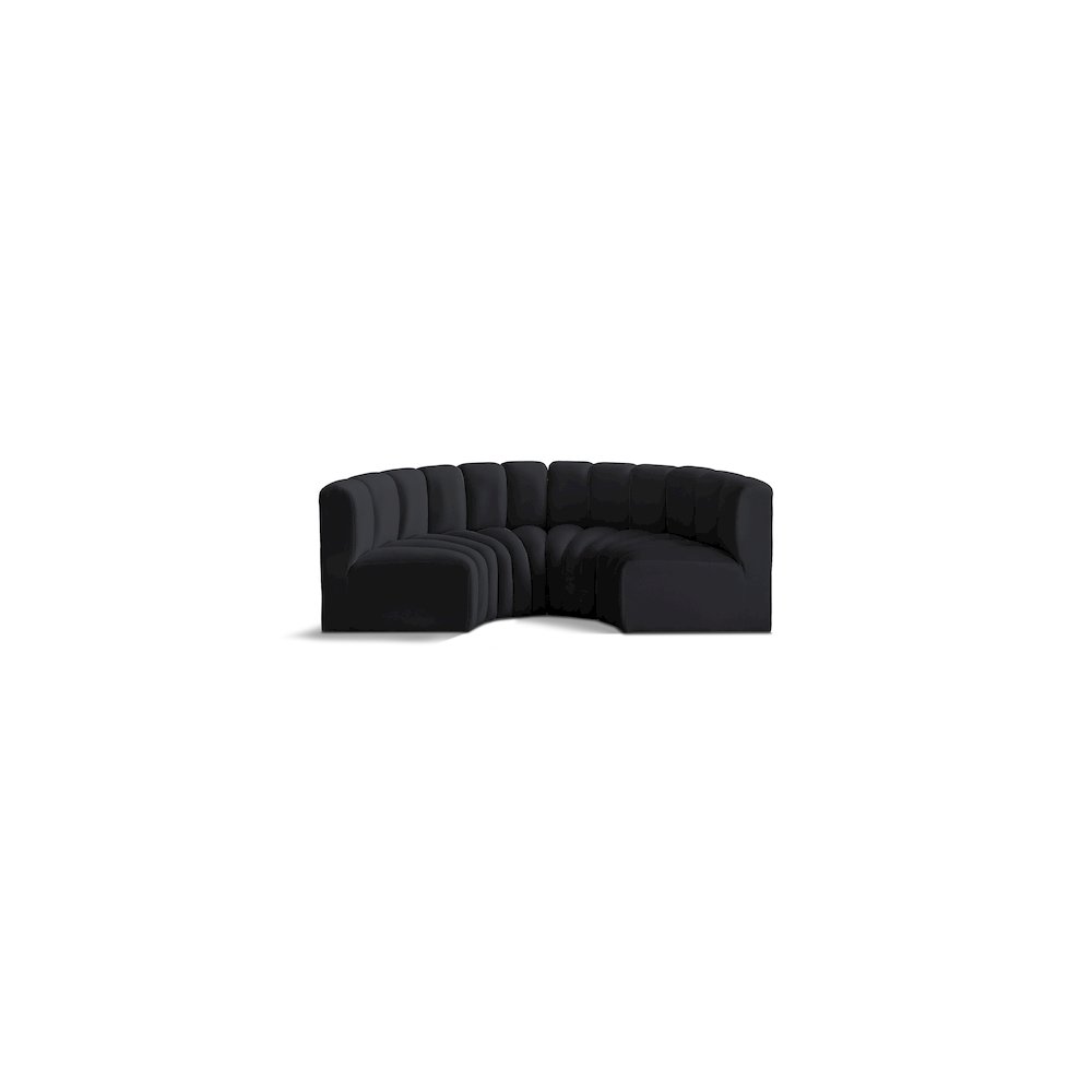 Arc Black Velvet Modular Sofa