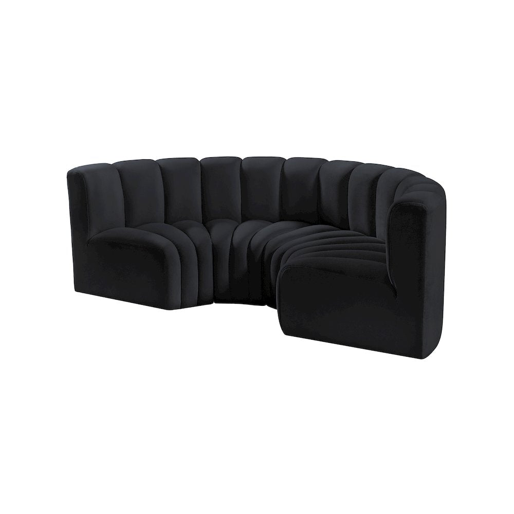 Arc Black Velvet Modular Sofa