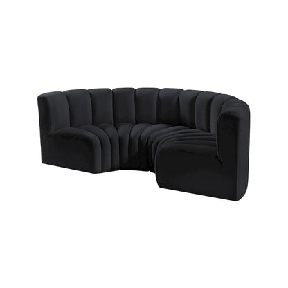 Arc Black Velvet Modular Sofa