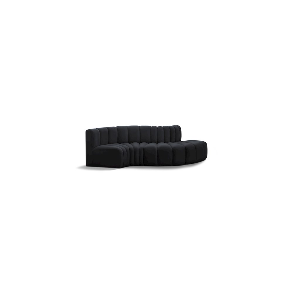 Arc Black Velvet Modular Sofa