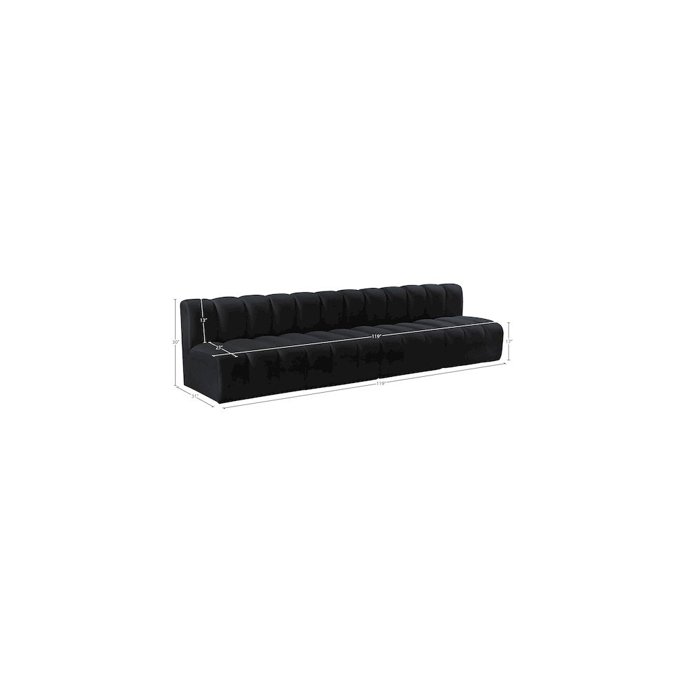 Arc Black Velvet Modular Sofa