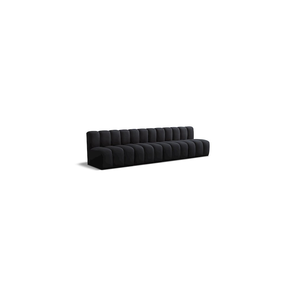 Arc Black Velvet Modular Sofa