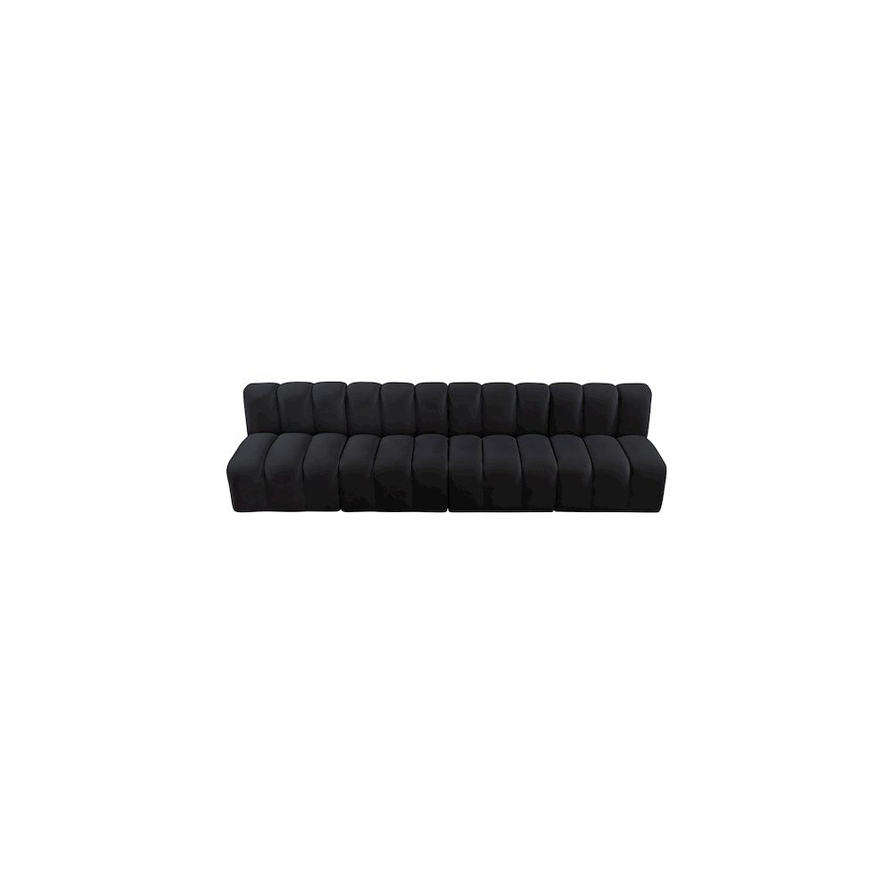 Arc Black Velvet Modular Sofa